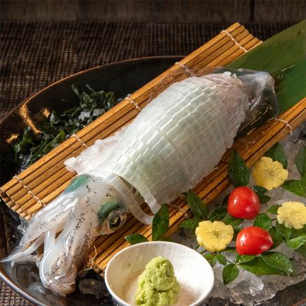 【極み・活きイカ造り選べる鍋コース】　《2.5H飲放》呼子の活きイカ造り、鮭の土鍋ご飯など10品