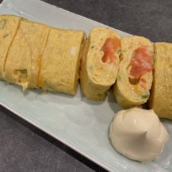 Tamagoyaki (Japanese omelet) with cheese and cod roe