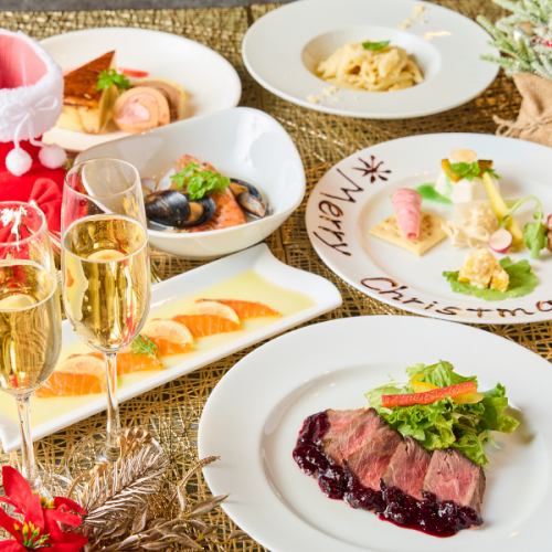  《クリスマスコース》聖なる夜に♪アクアパッツァや豪華お肉3種盛り 2.5時間飲み放題 6品6000円
