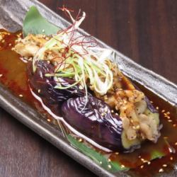 焼き豚なすの葱まみれダレ掛け