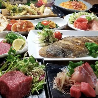 [Early summer greedy course] Specialty steak/Setouchi pork/small sardine tempura and 8 other dishes + 2 hours all-you-can-drink for 5,000 yen (tax included)