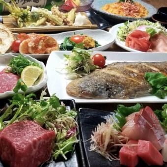 [Early summer greedy course] Specialty steak/Setouchi pork/small sardine tempura and 8 other dishes + 2 hours all-you-can-drink for 5,000 yen (tax included)