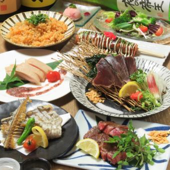 初夏の宴会に！旬魚藁焼から国産牛ステーキまで堪能できる全8品♪5000円(税込)