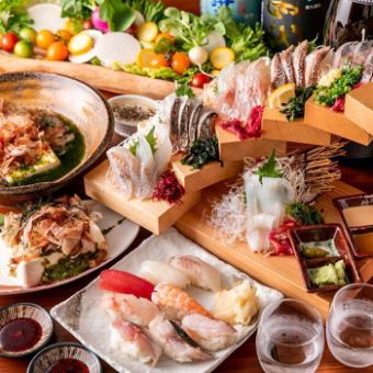 【豪華コース】当店一押し!!特撰海鮮鍋含む2.5H飲み放題付<全10品>6000円（税込）