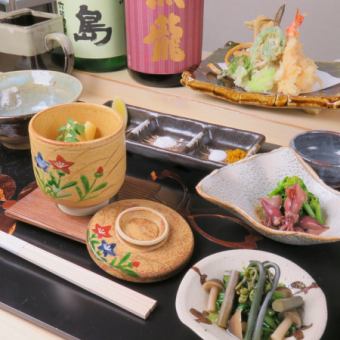 "Tempura Course" where you can enjoy each dish in front of your eyes