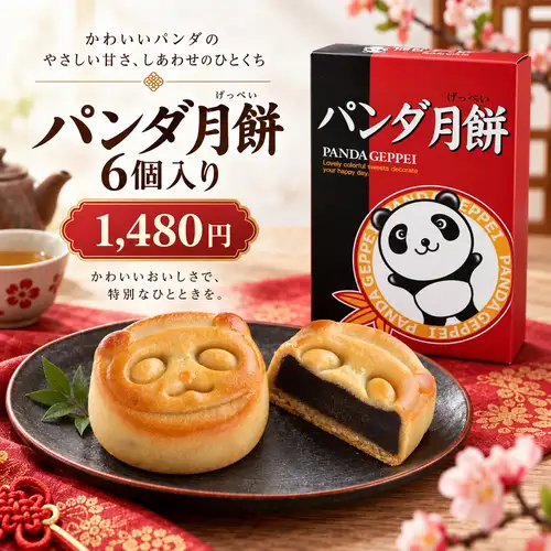 Panda Mooncakes (6 pieces)