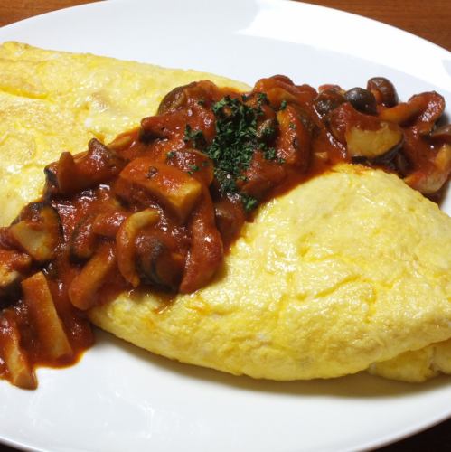 Big Omelette ~With Mushroom and Tomato Sauce~