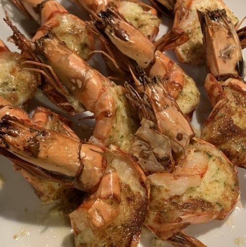 Grilled whole shrimp with anchovy mayonnaise