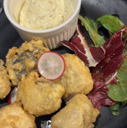 Spanish mackerel fritters with lemon tartar sauce