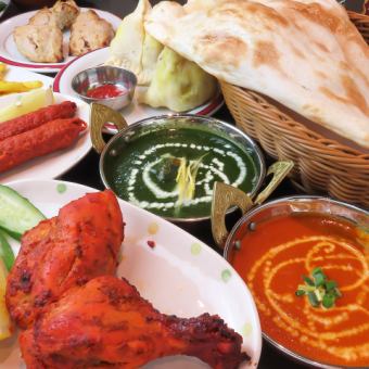 《スペシャルパーティーセット》4種のカレーやタンドリーチキンなど2H食べ飲み放題4000円(税込)