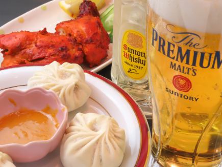 《パーティーセット》モモ・タンドリーチキン付き90分飲み放題2000円(税込)