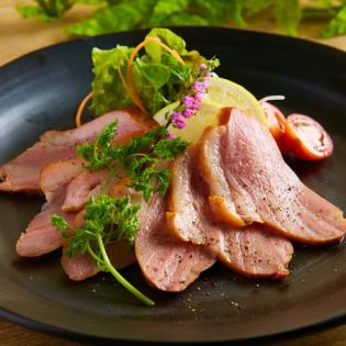 Smoked slices of duck meat