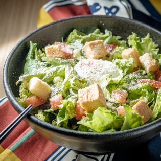 Warm ball Caesar salad