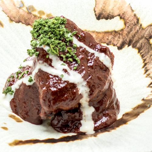 Tender beef cheek stewed in red wine