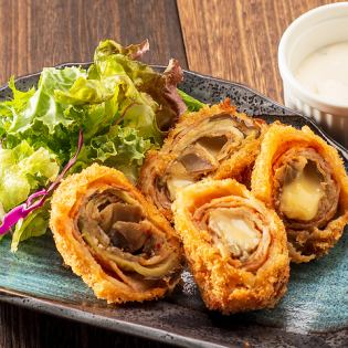 Autumn eggplant and pork belly millefeuille cutlet