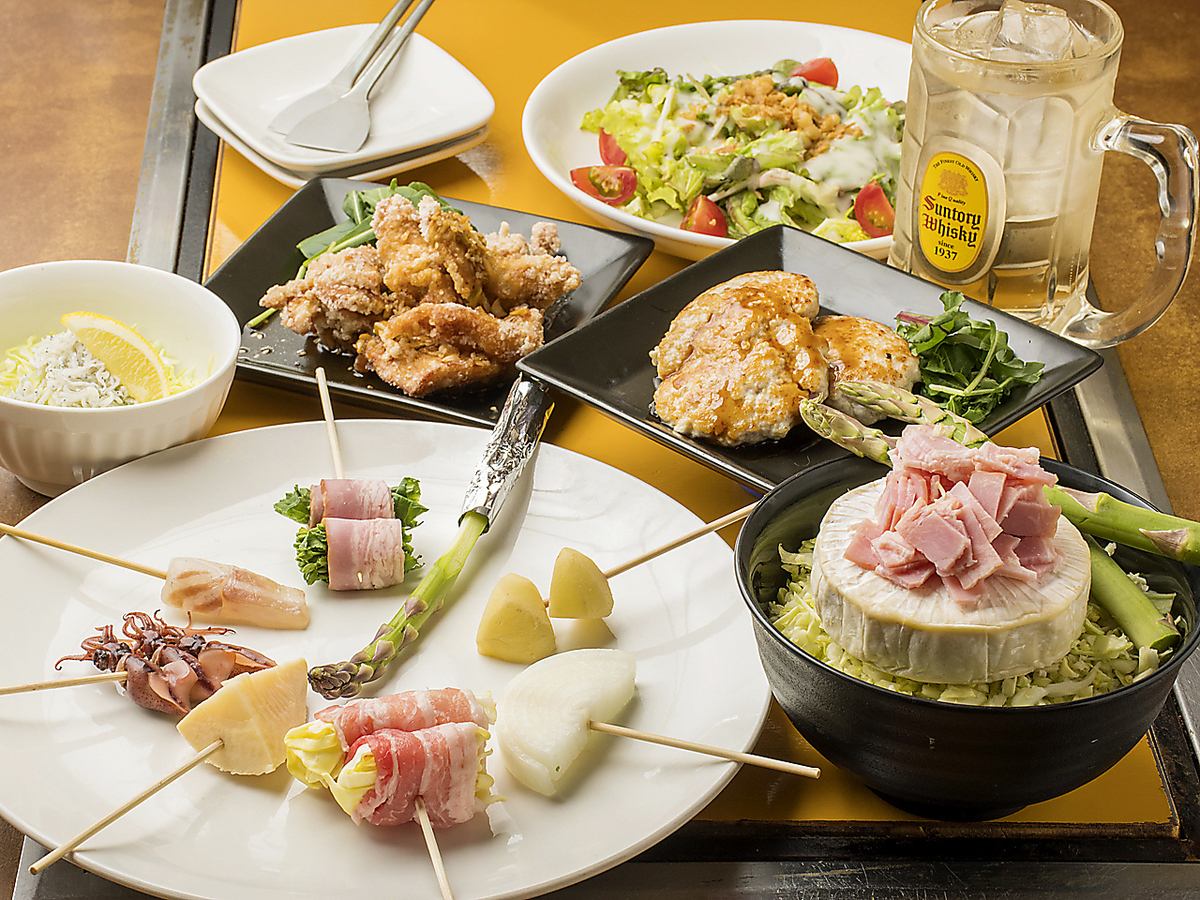 飲み放題付きの串カツコースやもんじゃコースが3000円台とお得！