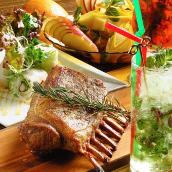 ラムラック等本格Food10品付★【2.5H飲み放題Premiumコース5000円】