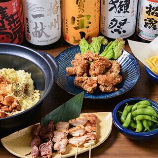 ９０分飲み放題付　税込み６，０００円ひよこコース　鶏すき焼きも選択可