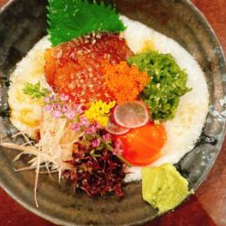 참치 생김치와 타타키 메카부 산