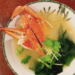 わたりがにの味噌汁