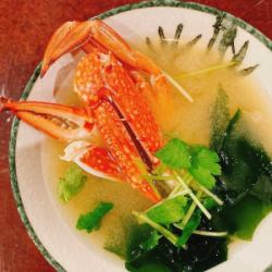 わたりがにの味噌汁