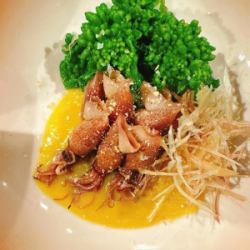 ホタルイカと菜の花の柑橘酢味噌