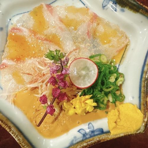 真鯛の胡麻だれ刺し