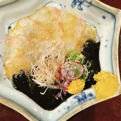 真鯛の丹波黒胡麻だれ刺し