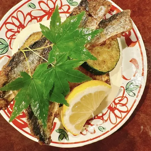 秋刀魚とズッキーニの山椒唐揚げ　シークワーサーマヨ