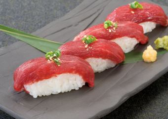 【品尝马肉寿司】海胆肉寿司和炭烤厚片牛舌晚餐套餐5种畅饮5,500日元