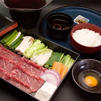 《萨摩和牛寿喜烧锅和10种Matoniya特制开胃菜》包含一杯饮料4000日元→3500日元