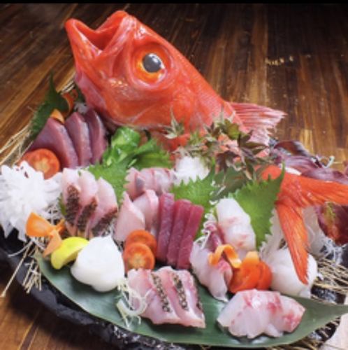 Assorted sashimi caught in the morning in Ehime