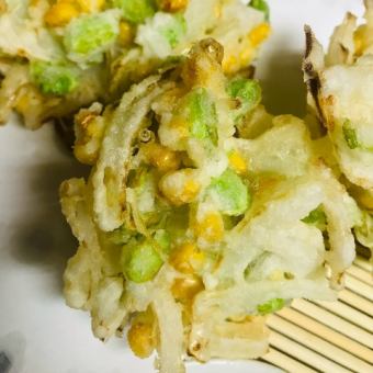 枝豆と玉ねぎのかき揚げ