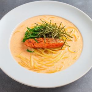 明太子たっぷり大葉のクリームパスタ