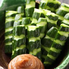 Cucumber pickled in a bottle