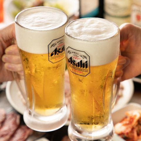 All-you-can-drink 3 types from 1000 yen ♪ Yakiniku x beer