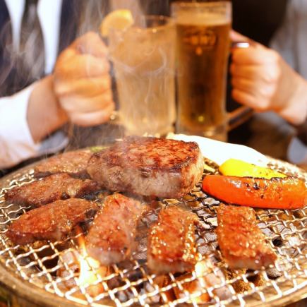 Blissful domestic beef course ■ 120 minutes of all-you-can-drink alcohol ■ Increased number of dishes ■ 5,000 yen ■ 67 dishes