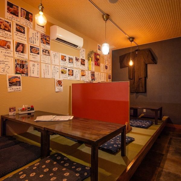 ≪飲み会や各種宴会にぴったり◎≫飲み会や宴会にぴったりな4名掛けと6名掛けの座敷テーブル席をご用意しております◎ゆったりとした空間で、心地よい雰囲気の中、お食事をお楽しみいただけます。美味しい料理を囲んで、笑顔あふれるひとときをお過ごしください。スタッフ一同、皆様のご来店を心よりお待ちしております★