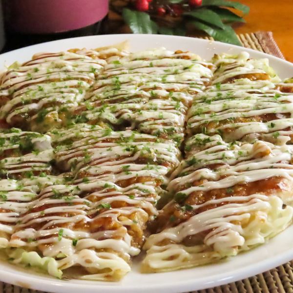 【人気No１メニュー！】重ね焼きで作る名古屋式お好み焼き◎