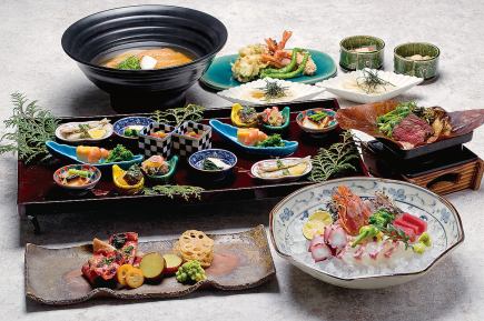 <Banquet with your choice of udon noodles> [Rakusei Course + 90 minutes of free-flowing drinks: 9,500 yen]