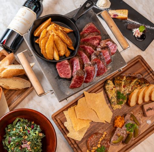 【エントリーコース】WAGYUステーキ/ビストロ定番料理全6品 (ディナー)