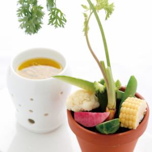 いろいろ有機野菜のバーニャカウダ