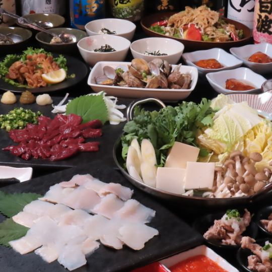 [Special horse sashimi + conger eel hotpot course] 10 dishes, 150 minutes, all-you-can-drink, 6,500 yen