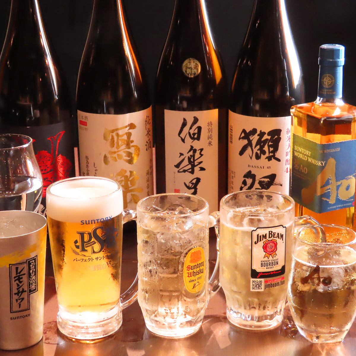 [All-you-can-drink single item] Enjoy unlimited drinks of Dassai and Hakurakusei◎