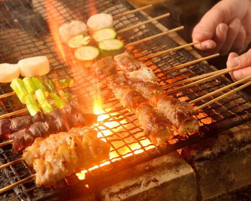 炭火で炙った料理と個室♪