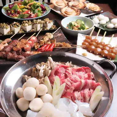 【過ごしやすい秋の夜長企画】山形芋煮と浜焼き8品120分飲放題付き 6,000円（税込）