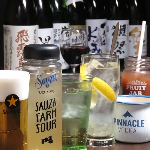 Enjoy all-you-can-drink from cocktails to 10 types of sake at any party!