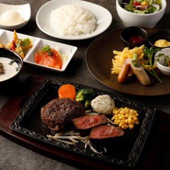 【黒毛和牛ハンバーグコース】最高品質の黒毛和牛を厚切り牛たんと共に!!【2時間制/料理のみ】