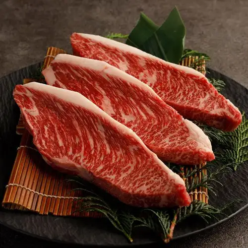 Selected marbled steak of Japanese Black Wagyu beef