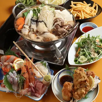【忘年会おすすめコース】2時間飲み放題☆選べる牡蠣鍋コース　6,000円
